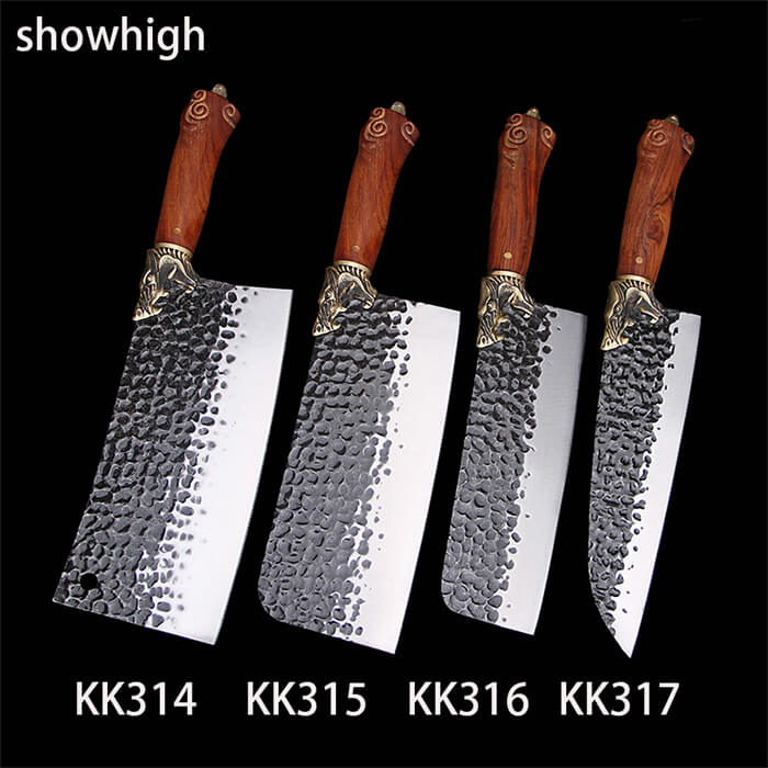 High Quality Chef Knife Cleaver Utility Kitchen Knife Set with Wood Handle Kk314