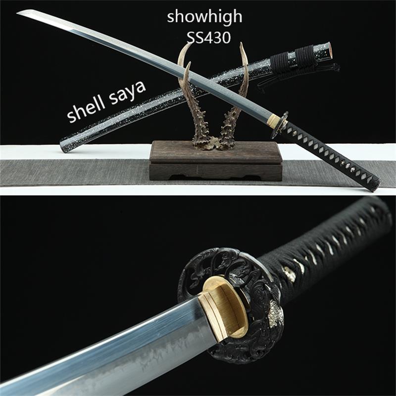 Handmade T10 real hamon katana  Swords with shell saya ss430