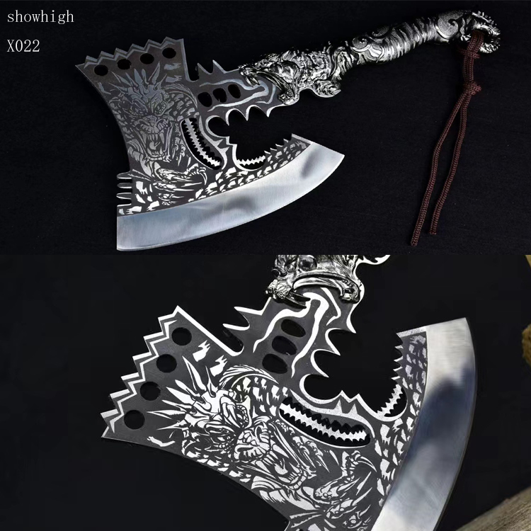 Handmade high carbon steel dragon axe X022