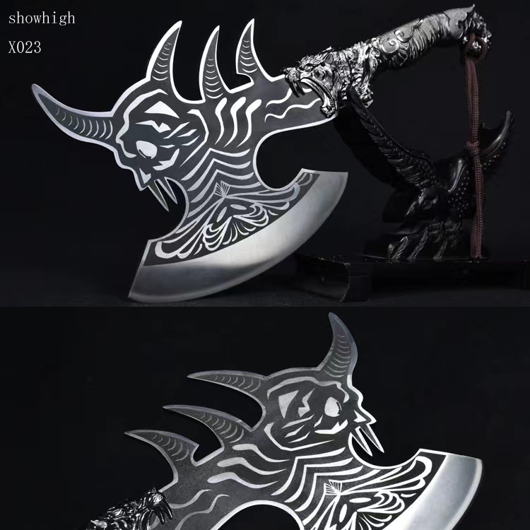 handmade high carbon steel skull axe X023