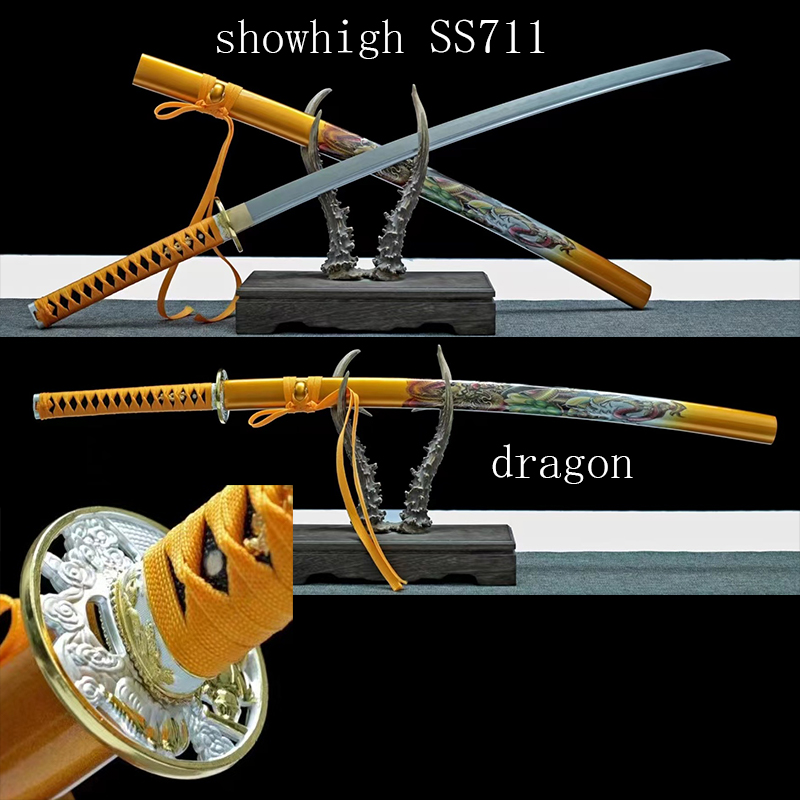 Handmade  high carbon steel real hamon katana Swords ss711