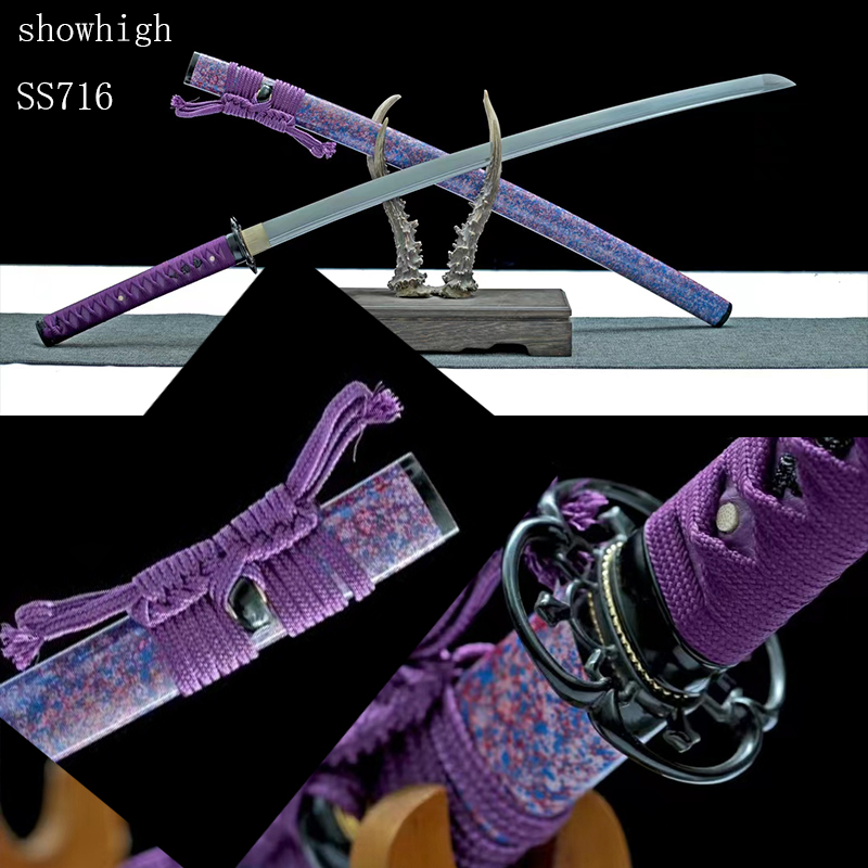 Handmade purple katana Swords ss716