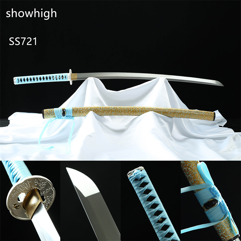 handmade blue japanese samurai katana sword ss721